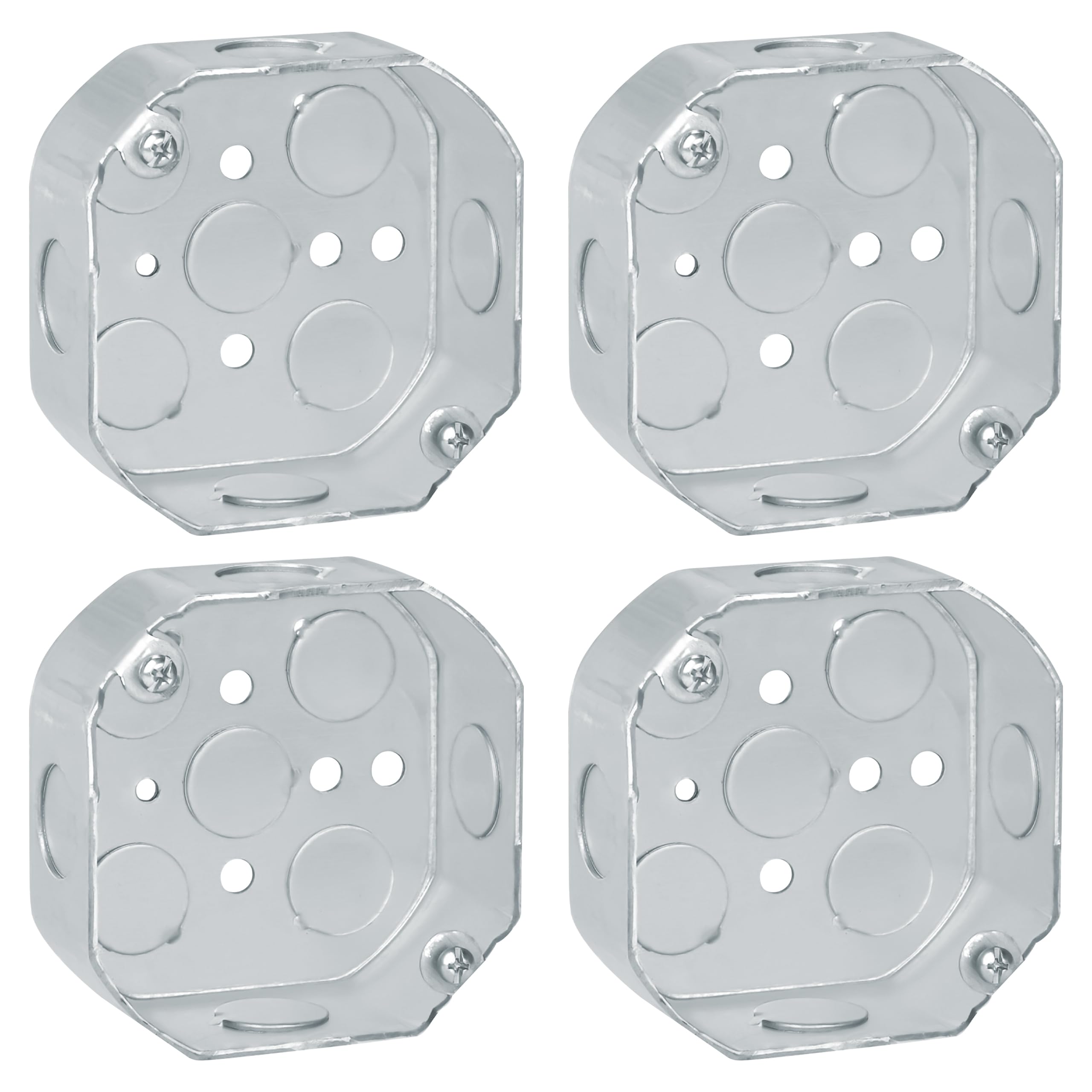 OHLECTRIC 4” Welded Octagon Steel Electrical Box (4 Pack)| 1-1/2